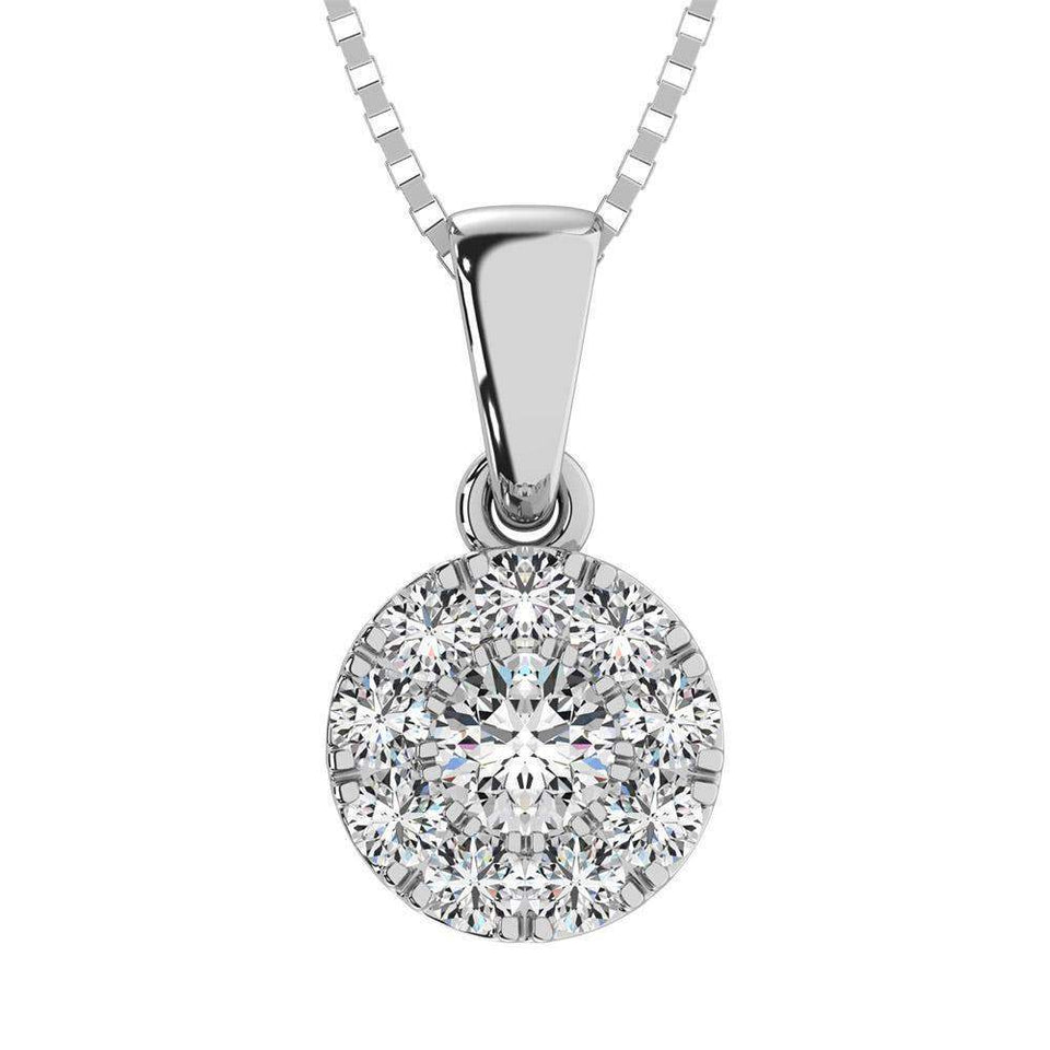 Diamond 1/4 Ct.Tw. Round Frame Pendant - Larson Jewelers