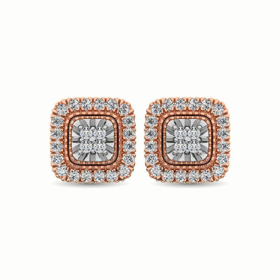 10K Rose Gold 1/3 Ct.Tw. Diamond Stud Earrings - Larson Jewelers
