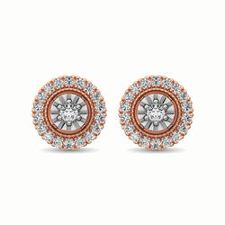 10K Rose Gold 1/3 Ct.Tw. Diamond Stud Earrings - Larson Jewelers