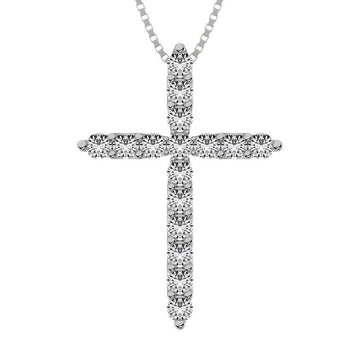 4 Prong Diamond 1/2 Ct.Tw. Cross Pendant - Larson Jewelers