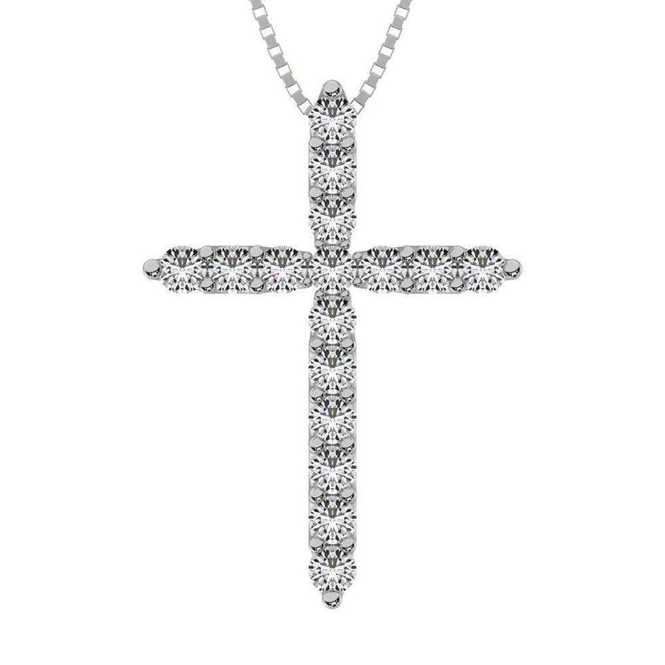 4 Prong Diamond 1/2 Ct.Tw. Cross Pendant - Larson Jewelers