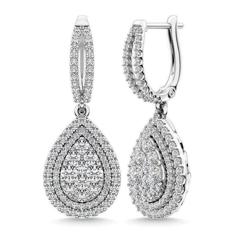 Diamond 2 Ct.Tw. Danglers Earrings in 14K White Gold - Larson Jewelers