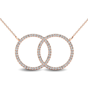 10K Rose Gold 1/5 Ct.Tw. Diamond Circle Necklace - Larson Jewelers