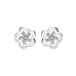 Open Flower Diamond 1/8 Ct.Tw. Stud Earrings - Larson Jewelers