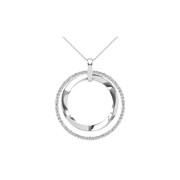 14K White Gold 1/2 Ct.Tw. Diamond Double Frame Pendant - Larson Jewelers