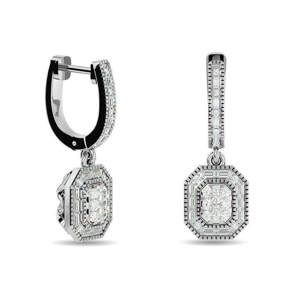 Diamond 3/4 ct tw Fashion Earrings in 14K White Gold - Larson Jewelers