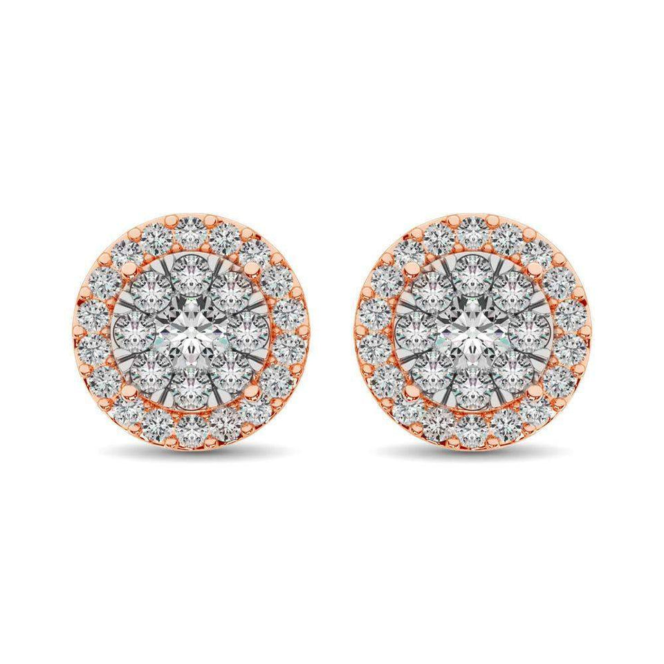 Diamond Stud earrings 3/4 ct tw in 14K Rose Gold - Larson Jewelers