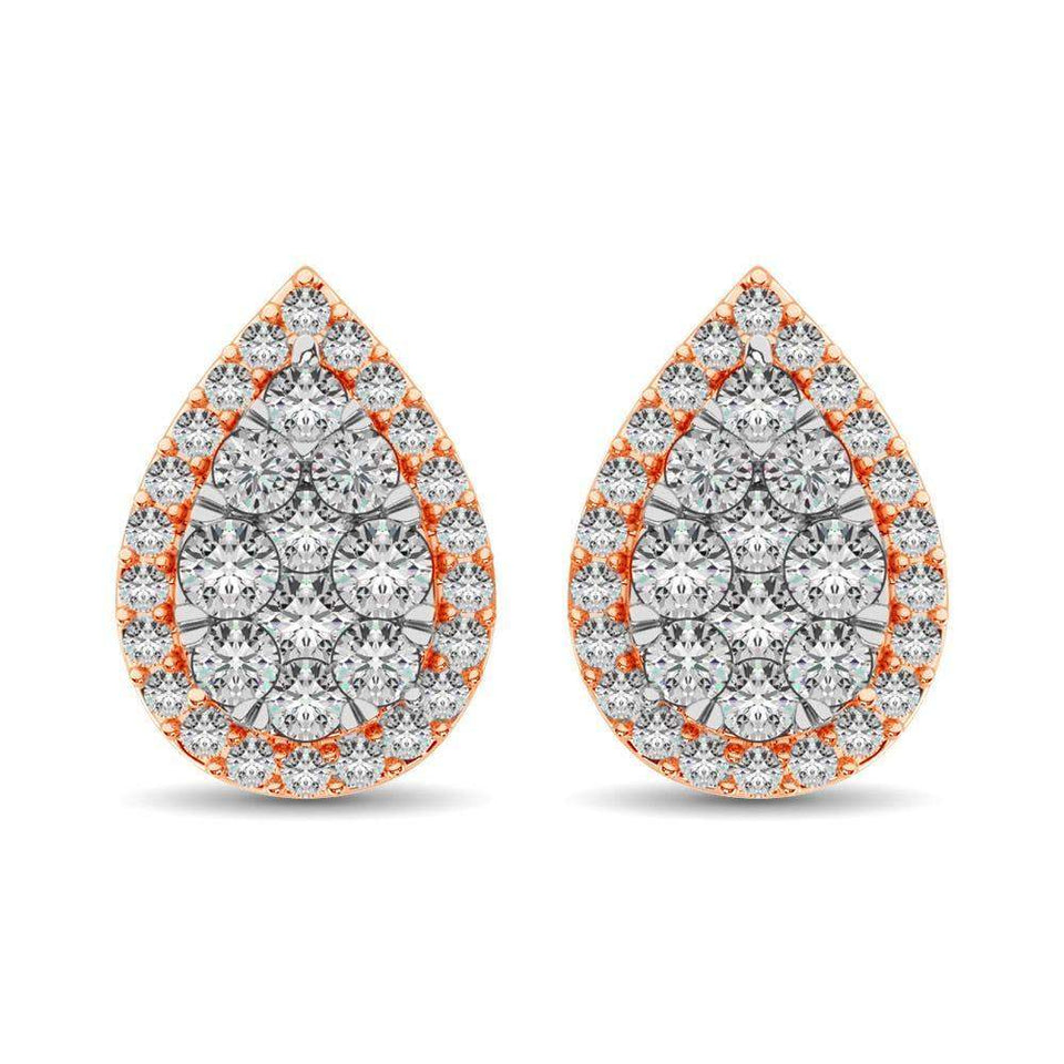 Diamond 3/4 ct tw Pear Shape Fashion Earrings in 14K Rose Gold - Larson Jewelers