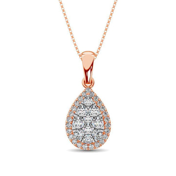 Diamond Fashion Pendant 5/8 ct tw Round Cut in 14K Rose Gold - Larson Jewelers