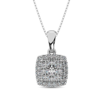 Diamond Fashion Pendant 5/8 ct tw Round Cut in 14K White Gold - Larson Jewelers