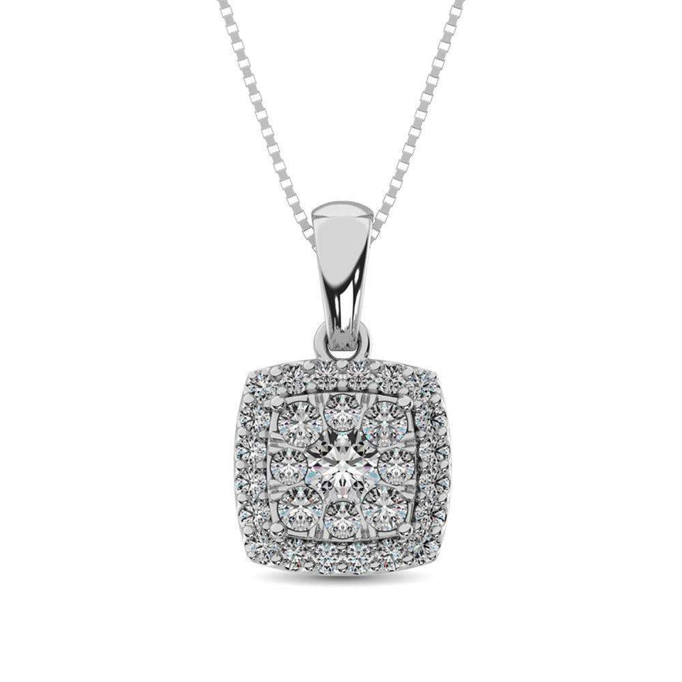 Diamond Fashion Pendant 5/8 ct tw Round Cut in 14K White Gold - Larson Jewelers