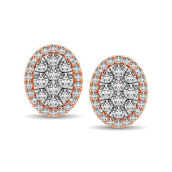 Diamond 3/4 ct tw Oval Shape Earrings in 14K Rose Gold - Larson Jewelers