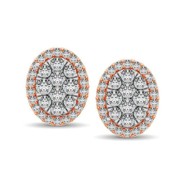 Diamond 3/4 ct tw Oval Shape Earrings in 14K Rose Gold - Larson Jewelers