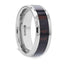 AZTEC Mahogany Inlaid Tungsten Carbide Ring with Polished Beveled Edges – 8mm - Larson Jewelers