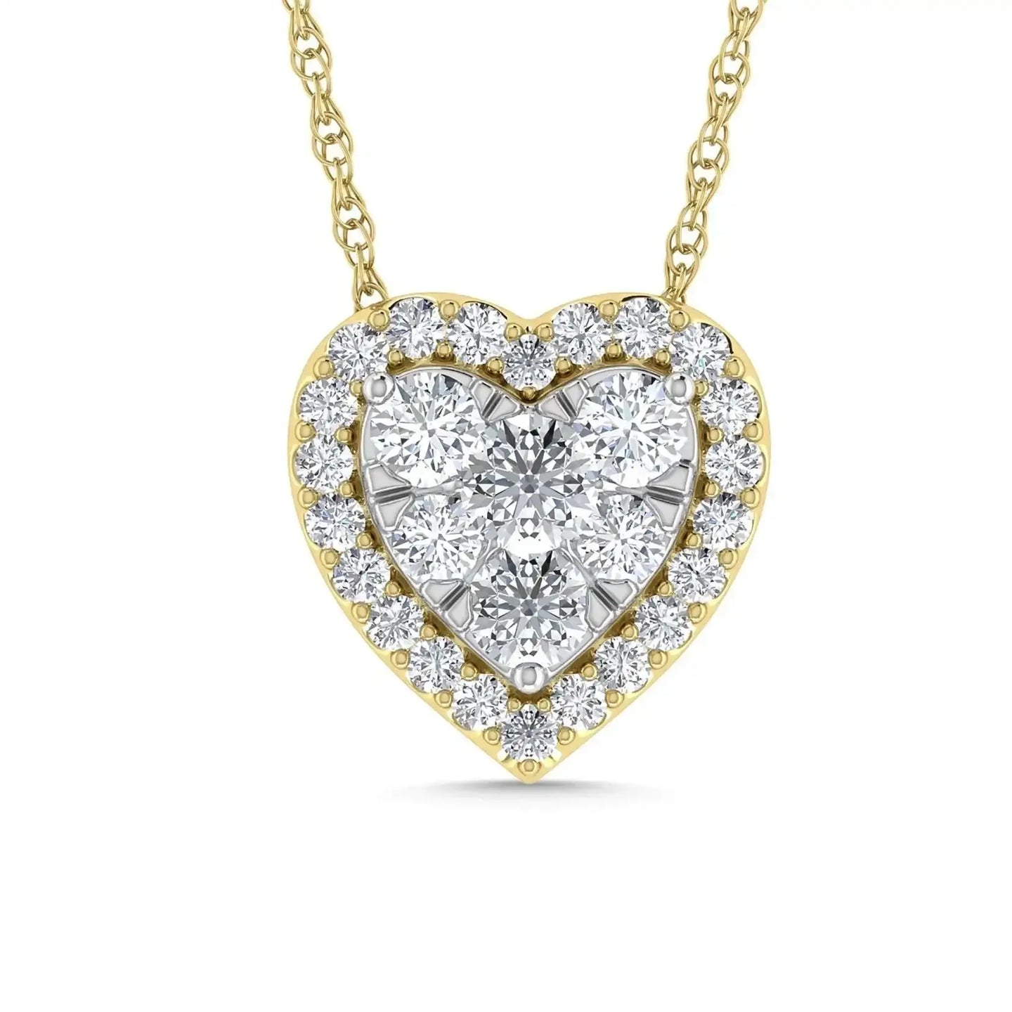Diamond 1/2 Ct.Tw. Heart Pendant in 14K Yellow Gold - Larson Jewelers