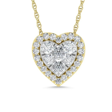 Diamond 1/2 Ct.Tw. Heart Pendant in 14K Yellow Gold - Larson Jewelers
