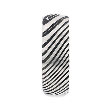 STARK Black Domed Brushed Damascus Steel Men’s Wedding Band with Vivid Etched Design- 6mm & 8mm - Larson Jewelers