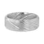 GHOST Grey Damascus Steel Brushed Beveled Men’s Wedding Band with Repeating Artisan Pattern - 6mm & 8mm - Larson Jewelers