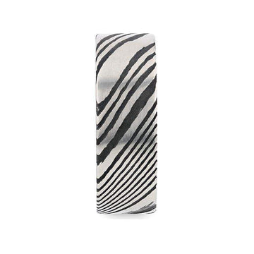 HANZO Black Flat Brushed Damascus Steel Men’s Wedding Band with Vivid Etched Design- 6mm & 8mm - Larson Jewelers