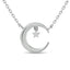 Diamond Moon and Star Necklace 1/6 ct tw in 10K White Gold - Larson Jewelers