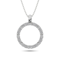 Diamond Circle Pendant 1/4 ct tw in 14K White Gold - Larson Jewelers
