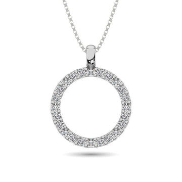 Diamond Circle Pendant 1/4 ct tw in 14K White Gold - Larson Jewelers