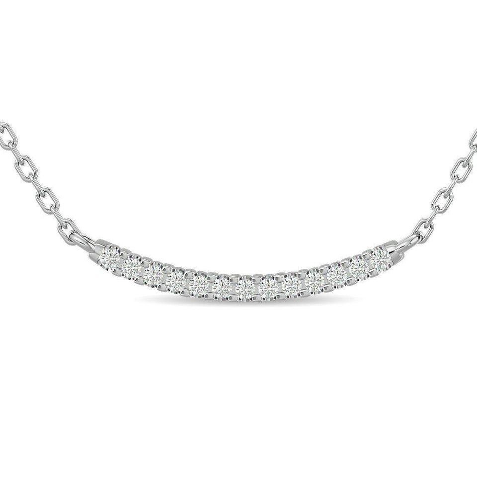 Diamond Round Cut Fashion Necklace 1/6 ct tw in 10K White Gold - Larson Jewelers