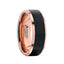 HAYDEN Rose Gold Plated Tungsten Polished Beveled Ring with Brushed Black Center - 6mm & 8mm - Larson Jewelers