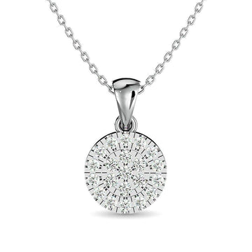 Diamond Round Shape Pendant 1/5 ct tw in 10K White Gold - Larson Jewelers