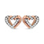 Diamond Duel Heart earrings 1/6 ct tw in 10K Rose Gold - Larson Jewelers