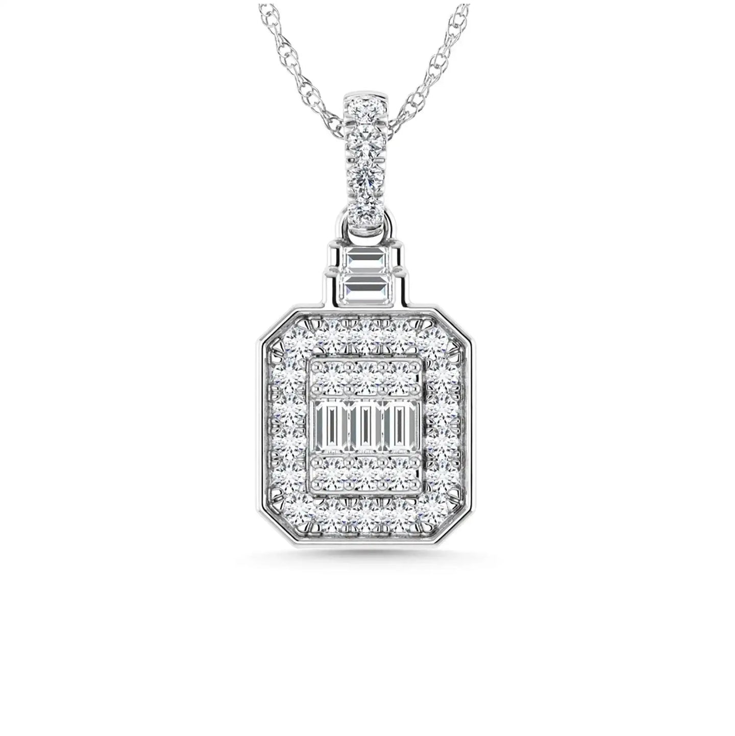 Diamond 1/3 Ct.Tw. Fashion Pendant in 14K White Gold - Larson Jewelers