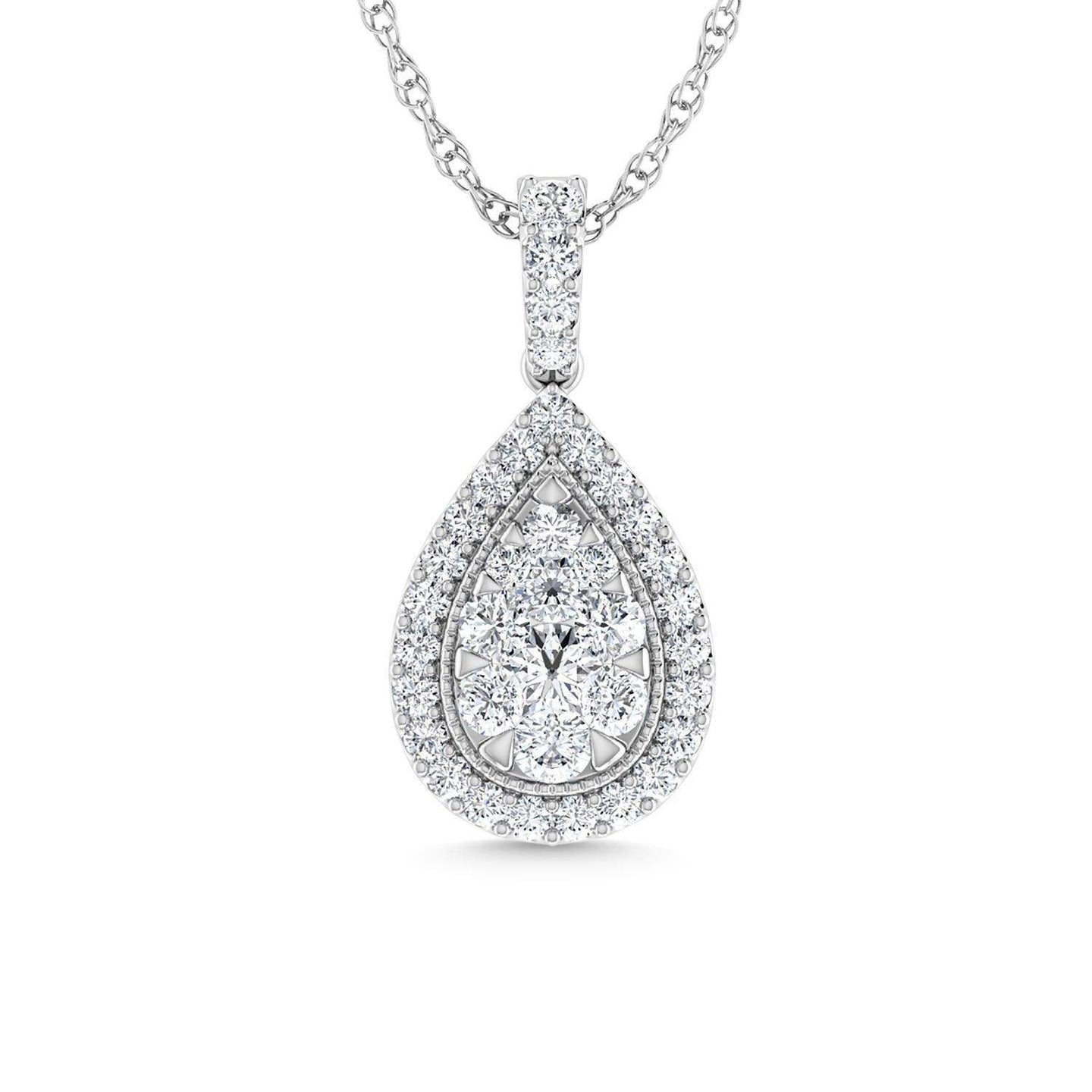 Diamond 1 Ct.Tw. Fashion Pendant in 14K White Gold - Larson Jewelers