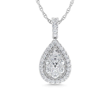 Diamond 1 Ct.Tw. Fashion Pendant in 14K White Gold - Larson Jewelers
