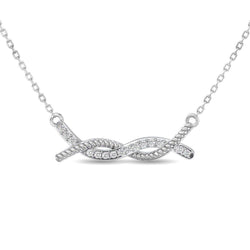 Diamond Round Cut Fashion Necklace 1/6 ct tw in 10K White Gold - Larson Jewelers