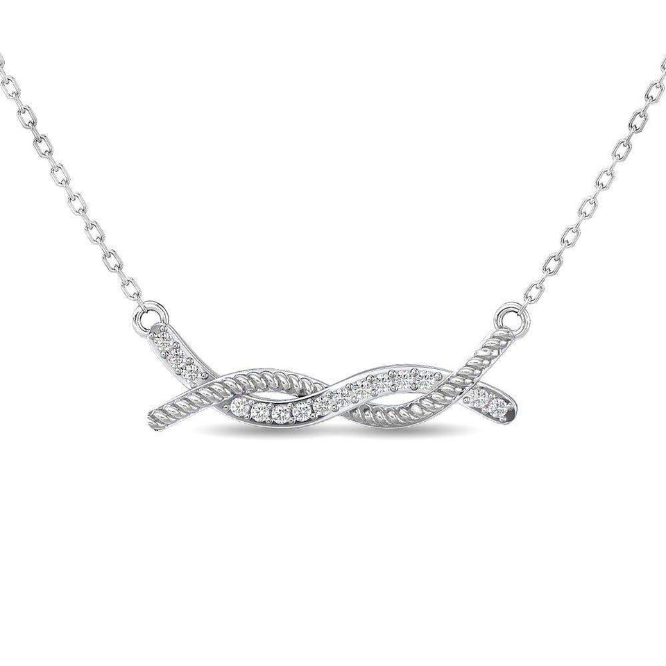 Diamond Round Cut Fashion Necklace 1/6 ct tw in 10K White Gold - Larson Jewelers