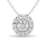 Diamond Round Cut Single Halo Pendant 1/4 ct tw in 14K White Gold - Larson Jewelers