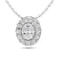 Diamond Oval Cut Single Halo Pendant 1/4 ct tw in 14K White Gold - Larson Jewelers