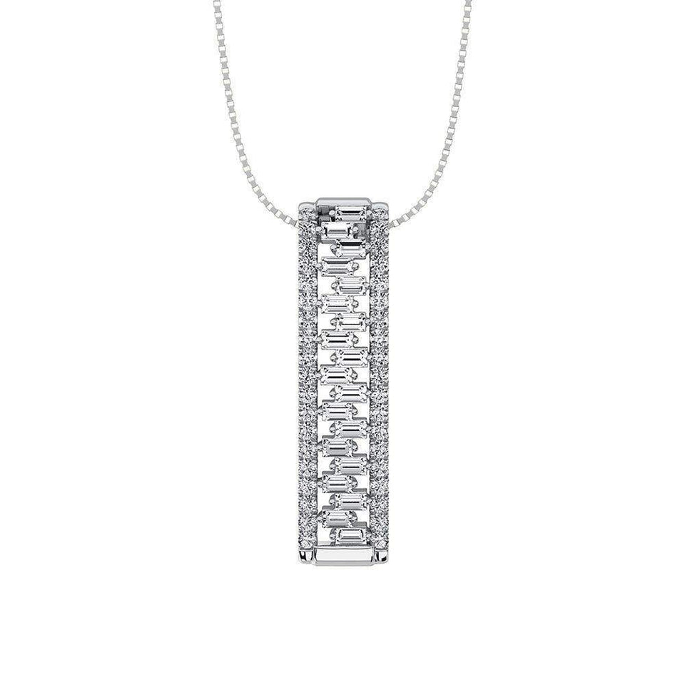 Diamond 1/4 Ct.Tw. Slide Pendant in 14K White Gold - Larson Jewelers
