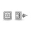 Diamond 1/3 Ct.Tw. Round and Baguette Fashion Earrings in 14K White Gold - Larson Jewelers