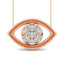 Diamond 1/8 ct tw round and Baguette Eye Necklace in 10K Rose Gold - Larson Jewelers