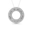 Diamond 3 1/6 Ct.Tw. Circle Round and Straight Baguette Fashion Pendant in 14K White Gold - Larson Jewelers