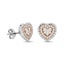 Diamond 5/8 Ct.Tw. Heart Earrings in 14K Two Tone Gold - Larson Jewelers