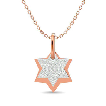 Diamond 1/6 ct tw Round Cut Star Pendant in 10K Rose Gold - Larson Jewelers