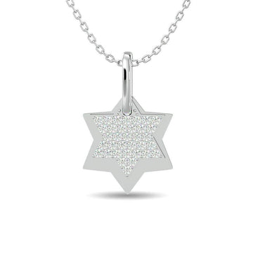 10KT WHITE GOLD 1/8CT TW DIAMOND PENDANT - Larson Jewelers