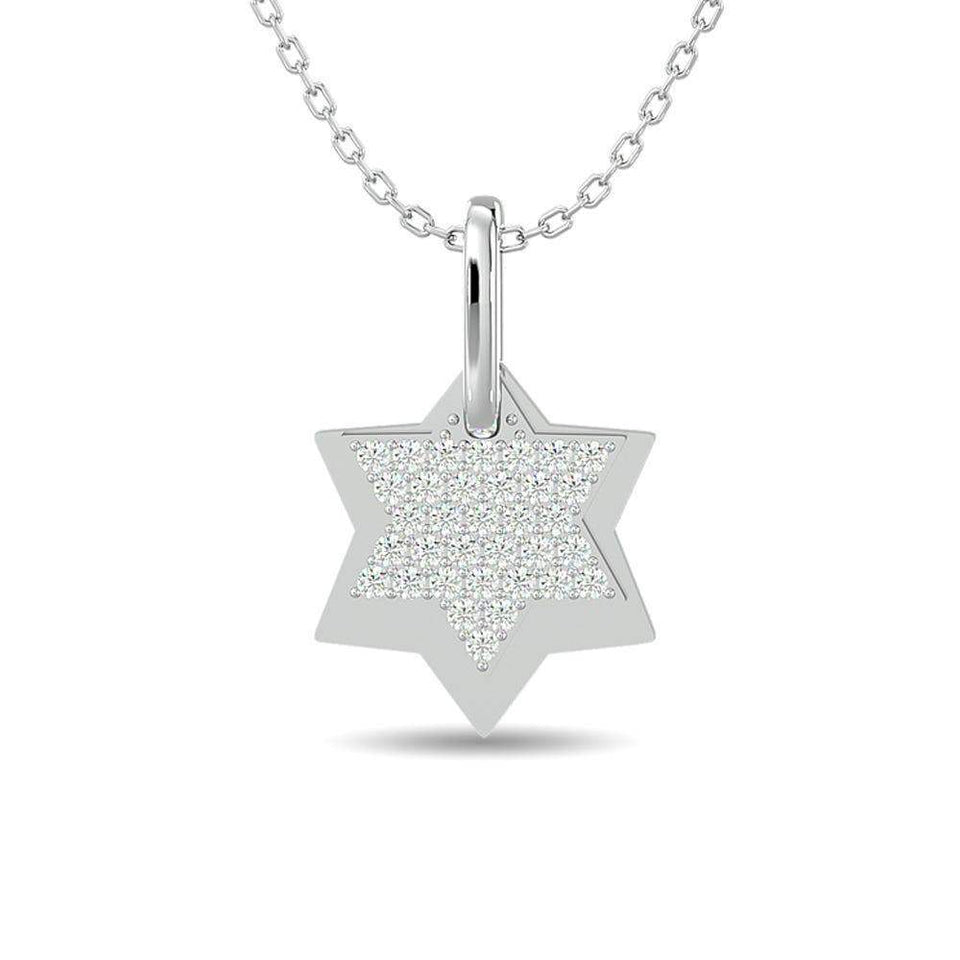 10KT WHITE GOLD 1/8CT TW DIAMOND PENDANT - Larson Jewelers