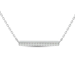 Diamond Round Cut Bar Fashion Necklace 1/6 ct tw in 10K White Gold - Larson Jewelers