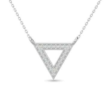 Diamond Tringle Pendant 1/10 ct tw in 10K White Gold - Larson Jewelers