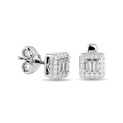 Diamond 1/4 Ct.Tw. Fashion Earrings in 10K White Gold - Larson Jewelers