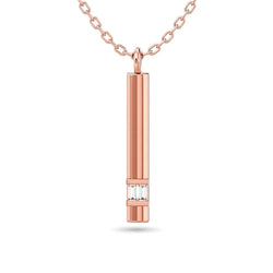 Diamond Bar Pendant 1/50 ct tw in 10K Rose Gold - Larson Jewelers
