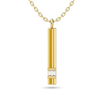 Diamond Bar Pendant 1/50 ct tw in 10K Yellow Gold - Larson Jewelers